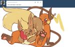  69_position alternate_color balls blush cum duo eeveelution english_text erection feral flareon licking licking_lips male male/male mammal nintendo oral pawpads paws penis pok&eacute;mon pok&eacute;mon_(species) raichu rodent sex shiny_pok&eacute;mon text tongue tongue_out tumblr video_games whimsydreams 