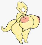  2017 alphys angstrom anthro areola big_areolas big_breasts big_nipples biped blush breasts digital_media_(artwork) eyewear female glasses huge_breasts hyper hyper_breasts lizard monster nipples open_mouth overweight pussy reptile scalie short_stack shortstack simple_background slightly_chubby solo thick_thighs tongue undertale video_games white_background wide_hips 