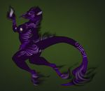  2017 5_fingers anthro anus breasts butt curled_horn digital_media_(artwork) dragon female full-length_portrait glowing glowing_anus glowing_nipples green_background green_eyes horn looking_at_viewer magic markings nipples nude orb portrait purple_horn purple_skin side_view simple_background slit_pupils smooth_horn solo stripes white_anus white_nipples white_skin white_stripes wingless_dragon yaroul 