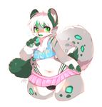  anthro blush bulge clothed clothing feline fur girly hair kemono leopard male mammal missaka navel open_mouth simple_background snow_leopard solo 