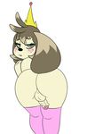  2017 animated anthro balls blush butt canine digital_media_(artwork) dog eyeshadow girly hair invalid_tag looking_at_viewer makeup male mammal mascara no_sound penis percey percey_(character) presenting presenting_hindquarters shake shaking_butt simple_background solo 