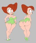  anthro big_butt blush breasts butt canine clothing costume disney ear_piercing embarrassed female goof_troop halloween holidays looking_back mammal mother parent peg_pete piercing presenting purple_yoshi_draws rear_view tight_clothing tinkerbell 