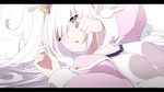 anime_coloring azur_lane hair_ornament laffey_(azur_lane) lavender_hair letterboxed long_hair long_sleeves looking_at_viewer lying mugino_kouji on_back one_eye_closed parted_lips red_eyes rubbing_eyes sleepy solo twintails 