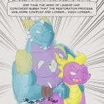  2018 blumb bubba_(spyro) cum cum_splatter cum_while_penetrated digital_media_(artwork) dragon duo grin hi_res male male/male muscular muscular_male onomatopeia open_mouth orgasm pecs penetration scalie sex simple_background smile spyro spyro_the_dragon text video_games 