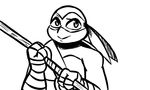  2017 anthro bandanna black_and_white bo_staff donatello_(tmnt) hand_wraps holding_object holding_weapon inkyfrog male mask melee_weapon monochrome polearm reptile scalie shell simple_background solo teenage_mutant_ninja_turtles turtle weapon white_background wraps wrist_wraps 