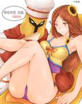  1boy 1girl breasts highres korean league_of_legends leona_(league_of_legends) pantheon_(league_of_legends) pool_party_leona riot_games swimsuit 