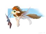  ak-47 assault_rifle blue_eyes brown_hair cutie_mark digital_media_(artwork) equine fan_character feathered_wings feathers feral gun hair holding_object holding_weapon hooves mammal my_little_pony pegasus ramiras ranged_weapon rifle simple_background smile solo weapon white_feathers wings 