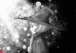  absurdres ass barefoot berserk chris_re5 evarella fairy fairy_wings from_side greyscale hat hatching_(texture) highres makeup microskirt minigirl monochrome multiple_girls pointy_ears profile robe schierke short_hair signature skirt smile tears upper_body wings witch_hat 