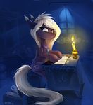  blue_eyes candle cutie_mark detailed_background digital_media_(artwork) equine fan_character female feral hair hooves jewelry mammal my_little_pony necklace pegasus ramiras smile solo white_hair wings 