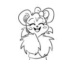  animated anthro black_and_white blush_sticker bow buckteeth child clothing cute dress eyelashes eyes_closed female mammal monochrome mouse mousey_(ttda) open_mouth open_smile pom_poms rodent sheetstane smile solo teeth try_to_date_animals young 