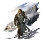  absurdres belt brown_hair gloves highres ikusy looking_to_the_side male_focus mountain octopath_traveler official_art olberic_eisenberg scar solo square_enix strap sword town walking weapon 