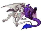  athosvds big_breasts breasts dragon essina eyes_closed feral long_ears long_tails nipples scarlitt wings 