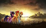  2017 blue_feathers cutie_mark detailed_background digital_media_(artwork) equine fan_character feathered_wings feathers female feral friendship_is_magic fur grass group hair horn mammal multicolored_hair my_little_pony outside pegasus purple_eyes purple_feathers purple_fur purple_hair rainbow_dash_(mlp) rainbow_hair ramiras sky smile standing sun twilight_sparkle_(mlp) unicorn winged_unicorn wings 