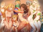  6+girls absurdres arms_(game) ass ball beachball bikini blonde_hair bottomless breast_grab breasts brown_hair cleavage company_connection criss-cross_halter crossdressing crossover earrings gerudo_link grabbing grin hair_over_one_eye halterneck highres hug jewelry large_breasts link linkle looking_at_viewer mario_(series) medium_breasts metroid midna midna_(true) multiple_girls navel nintendo o3o odd_one_out one-piece_tan orange_hair otoko_no_ko pointy_ears princess_daisy princess_peach princess_zelda rosetta_(mario) saejin_oh samus_aran shiny shiny_skin side-tie_bikini slingshot_swimsuit small_breasts smile spoilers super_mario_bros. super_mario_galaxy swimsuit take_your_pick tan tanline the_legend_of_zelda the_legend_of_zelda:_breath_of_the_wild the_legend_of_zelda:_twilight_princess thong_bikini toned tongue tongue_out twintelle_(arms) untied veil 