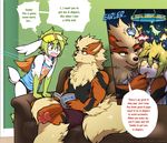  anthro arcanine bad_parenting clothed clothing craymin father hypnosis legendary_pok&eacute;mon male mind_control nintendo parent pok&eacute;mon pok&eacute;mon_(species) shaymin shaymin_(sky_form) sofa son topless underwear video_games 