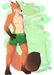  a1ternat1ve bulge canine clothed clothing disney fox hi_res male mammal nick_wilde seductive solo swimming_trunks swimsuit topless zootopia 