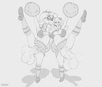  absurd_res anthro blush breasts camp_lazlo cartoon_network cheerleader clothed clothing duo female giraffe hi_res large_penetration mammal nina_neckerly patsy_smiles penetration pom_poms pussy raised_leg schwoo 