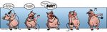  2016 anthro blue_background blush burping dialogue digital_media_(artwork) dutch_(artist) embarrassed english_text gradient_background head_tuft holding_microphone holding_object hooves mammal mic_drop microphone musical_note open_mouth overweight pig pink_floyd porcine sequence simple_background snout speech_bubble text tuft white_background 