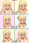  :c ;) alternate_hairstyle bangs banned_artist bespectacled blend_s blonde_hair blue_eyes blush braid breasts cleavage closed_mouth collarbone commentary_request double_bun eyebrows_visible_through_hair glasses hair_between_eyes high_ponytail hinata_kaho large_breasts long_hair looking_at_viewer low_twintails multiple_views nude one_eye_closed parted_lips ponytail profile purple-framed_eyewear sidelocks smile tan tanline tasora twin_braids twintails twitter_username v-shaped_eyebrows variations 