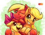 2018 apple_bloom_(mlp) applejack_(mlp) big_macintosh_(mlp) brother brother_and_sister earth_pony equine female feral freckles friendship_is_magic green_eyes grin group horse mammal my_little_pony open_mouth pony sibling sister sisters smile tsitra360 young 