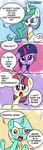  ! 2017 ? black_border border comic cub dialogue emositecc equine feathered_wings feathers female friendship_is_magic horn lyra_heartstrings_(mlp) mammal moondancer_(mlp) my_little_pony open_mouth princess_celestia_(mlp) speech_bubble text twilight_sparkle_(mlp) unicorn winged_unicorn wings young 