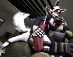  3d_(artwork) avian battleborn beak benedict bird breasts clothed clothing cum digital_media_(artwork) duo ejaculation erection female five_nights_at_freddy&#039;s five_nights_at_freddy&#039;s_2 hawk machine male male/female mangle_(fnaf) muetank nipples office orgasm penis source_filmmaker topless video_games 