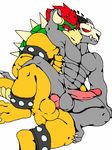  2017 3_toes accessories anal anal_penetration anthro balls black_hair bowser claws cuffs_(disambiguation) digital_media_(artwork) duo erection eye_contact fan_character fangs forceburn forsburn_(artist) grey_balls grey_body hair horn humanoid_penis hyena koopa male male/male mammal mario_bros muscular nintendo nude penetration penis red_eyes red_hair rivals_of_aether scalie sex sharp_teeth simple_background skull skull_mask spikes teeth toe_claws toes video_games white_background yellow_balls yellow_body 