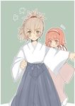  1girl bob_cut brother_and_sister child fire_emblem fire_emblem_if japanese_clothes pink_hair ponytail renkonmatsuri sakura_(fire_emblem_if) siblings takumi_(fire_emblem_if) white_hair younger 