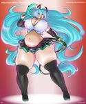  abstract_background belly big_breasts bovine breasts english_text female hair hatsune_miku hi_res horn jacques00 long_hair mammal text transformation vocaloid wide_hips 