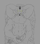 alien angel ben_10 black_and_white bulge cartoon_network clothed clothing costume grope halloween halo hands_behind_head holidays licking licking_lips looking_at_viewer male monochrome pose solo tetramand tongue tongue_out topless underwear violent-pentakill_(artiest) wings 