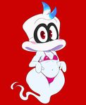  big_butt bikini blush bulge butt cappy_(mario) clothed clothing crossdressing hat male mario_bros nintendo not_furry slightly_chubby solo sssonic2 star super_mario_odyssey swimsuit thick_thighs video_games 