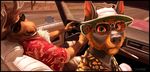  2017 anthro canine car cervine cigarette clothed clothing day detailed_background dog driving duo eyewear fear_and_loathing_in_las_vegas fully_clothed grin hat looking_at_viewer looking_back male mammal moose outside signature skiaskai smile sunglasses vehicle 