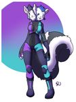  anthro arcturus female hybrid mammal multi_head red_panda skanderp skunk solo standing unknown_artist 