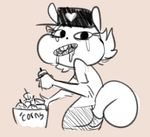  &lt;3 acorn anthro buckteeth drooling eating eyelashes fan_character female frag_(mcsweezy) happy_tree_friends hat mammal mcsweezy nut open_mouth open_smile puffed_cheeks rodent saliva smile squirrel tears teeth 