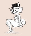  anthro bottomless breasts buckteeth clothed clothing cum cum_drip cum_inside dripping eyelashes fan_character female frag_(mcsweezy) frown happy_tree_friends hat mammal mcsweezy nipples rodent squirrel teeth 