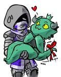 &lt;3 armor carrying crown cute female hood horn human kobold kobold_princess krylonheretic larger_male male mammal princess ribbons royalty scalie short_stack simple_background size_difference smaller_female smile sound_effects sweat sweatdrop tail_bow tail_ribbon tailwag towergirls white_background yellow_eyes 