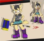  5 canine clothed clothing female fingers footwear fur mammal shoes solo sonic_forces sonic_oc weapon were werewolf 