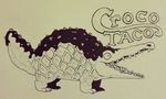  candy chocolate claws crocodile crocodilian fangs food food_creature goat-soap monochrome nut open_mouth reptile scalie taco 