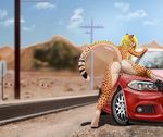  2017 blonde_hair bmw breasts butt car cheetah cloud desert feline female hair looking_back mammal mihari nude paintchaser pose presenting presenting_pussy pussy road side_boob sky solo sports_car spots spread_legs spread_pussy spreading vehicle 