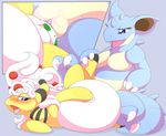  2017 belly big_belly blue_eyes blush camychan claws clitoris close-up cutaway duo egg eggplay female female/female hi_res mega_ampharos mega_evolution nidoqueen nintendo open_mouth oviposition pok&eacute;mon pok&eacute;mon_(species) pregnant pussy tongue tongue_out video_games 