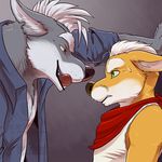  anthro canine duo eclipsewolf fox fox_mccloud licking licking_lips male male/male mammal nervous nintendo size_difference star_fox tongue tongue_out video_games wolf wolf_o&#039;donnell 