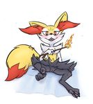  braixen female fire fur looking_at_viewer mammal multicolored_fur nintendo open_mouth pawpads pok&eacute;mon pok&eacute;mon_(species) presenting presenting_pussy pussy pussy_juice red_eyes sitting slowderpyguy solo spread_legs spreading teeth tongue tuft video_games 