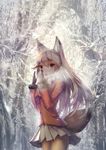  animal_ears apple228 ezo_red_fox kemono_friends kitsune pantyhose tail wallpaper 