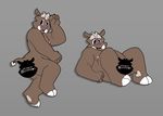  anthro boar butt embarrassed eyebrows hand_between_legs hooves lying male mammal moobs nipples nude on_back overweight pig porcine rear_view simple_background slightly_chubby solo thick_eyebrows thick_thighs tusks v--r vii_rii_(v--r) 