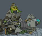  2017 anal anal_penetration bastion_(overwatch) blush cum cum_inside duo erection female horn lemonwiire living_machine machine male male/female not_furry omnic orisa_(overwatch) overwatch penetration penis robot sex simple_background taur video_games 