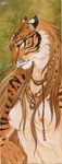  2017 anthro breasts clothed clothing feline female hair jewelry long_hair mammal necklace nekoart solo tiger topless whiskers 