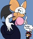 anthro bat big_breasts black_fur breasts butt clothing eyewear fur hedgehog lil_scooter56 looking_at_viewer mammal rouge_outfit rouge_the_bat shadow_the_hedgehog simple_background sonic_(series) sunglasses white_fur 