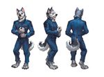  2015 anthro battlestar_galactica canine ceres clothing dog fabercastel husky male mammal model_sheet neck_tuft tuft uniform 