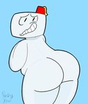  bashful big_butt butt fez fez_(game) frostingxtract gomez_(fez) hat looking_at_viewer male not_furry overweight simple_background solo video_games wide_hips 