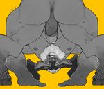  alistar_(lol) anus blush bovine butt circumcised kaijusociety league_of_legends male mammal minotaur monochrome muscular penis precum riot_games simple_background solo video_games 